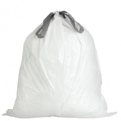 Plasticplace Custom Fit Trash Bags, Compatible with simplehuman Code D White Drawstring Garbage Liners 5.3 Gallon / 20 Liter, 15.75"" x 28"", 100 Count ( Pack of 1) - Image 4